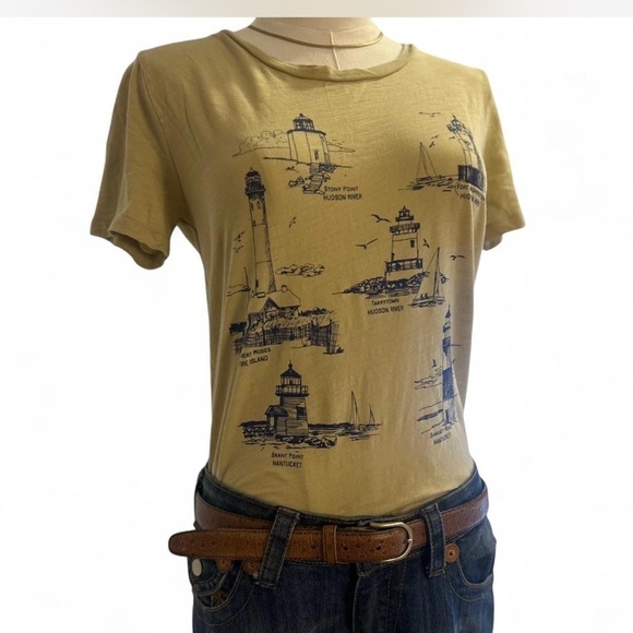 J. Crew Tops - Free with Purchase |J.Crewl Women's Knit Goods T-Shirt with Lighthouse Print XS